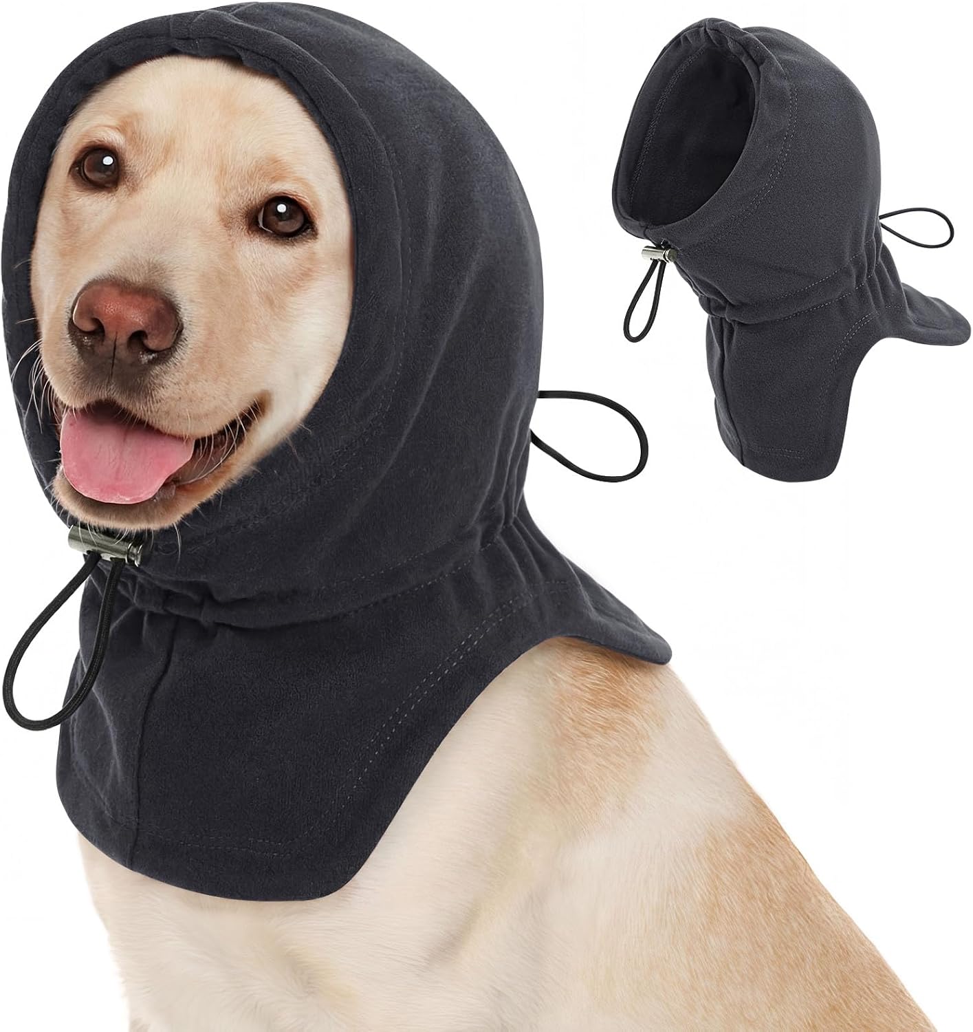 Dog Calming Hoodie Pet Ear Cover, Adjustable Headband for Small Medium Large Dogs, Pet Muffs Head Wraps for Grooming Firework Thunderstorms, Darkgrey XL - Image 15