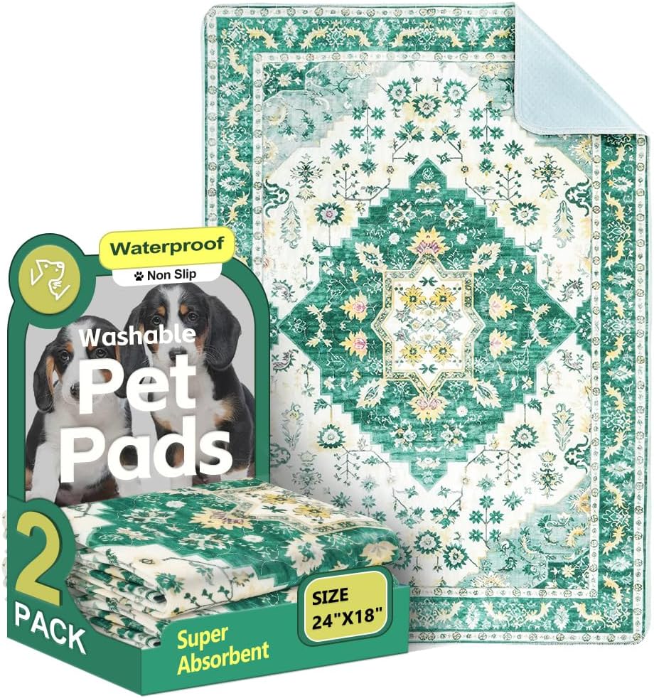 Folded Uligota reusable puppy pads showing portability
