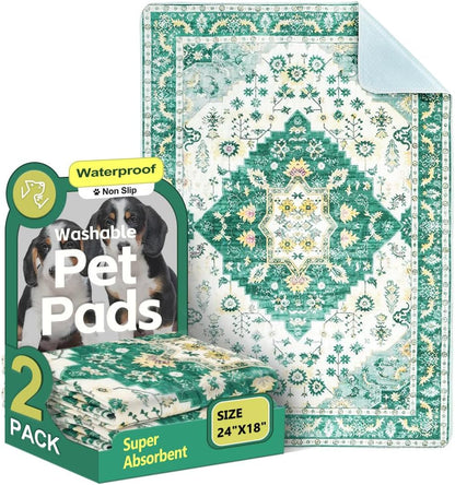 Folded Uligota reusable puppy pads showing portability