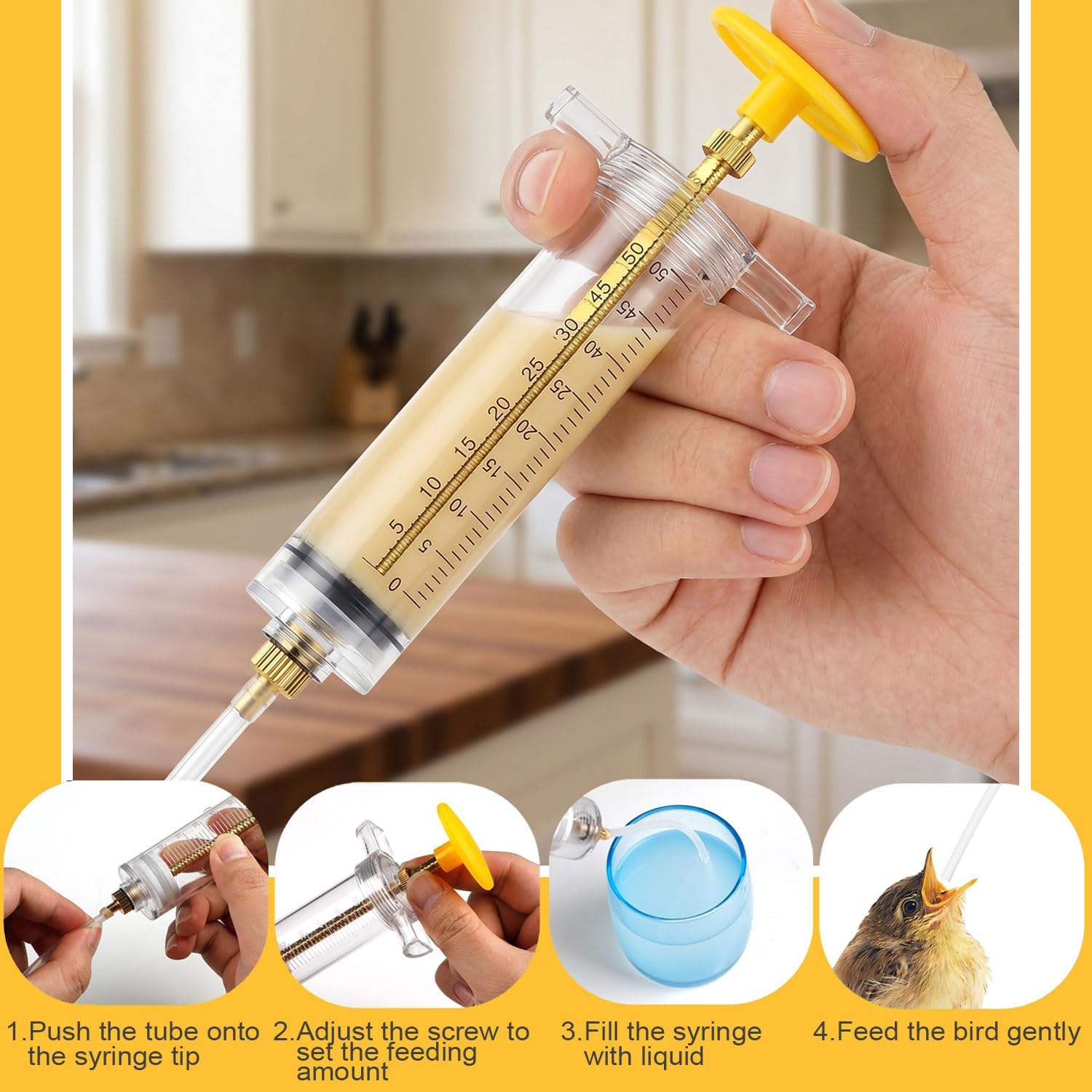 Hand feeding tool kit for cockatiels and parakeets