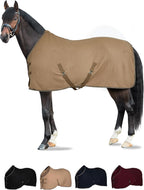HORZE Kiel Fleece Horse Cooler Blanket | Quick-Dry Fleece Horse Cooler Sheet with X-Surcingles & Tail Cord - Black - 81 in - Image 12