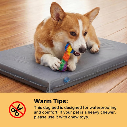 Veehoo Dog Crate Pad, Double-Sided Waterproof Crate Mat Bed, Outdoor Kennel Mat Pet Sleeping for Medium Large Dogs, Clooling, Waterproof, Wipeable, Anti-Slip, Kennel Pads 30 x 22 Inch, Gray - Image 9