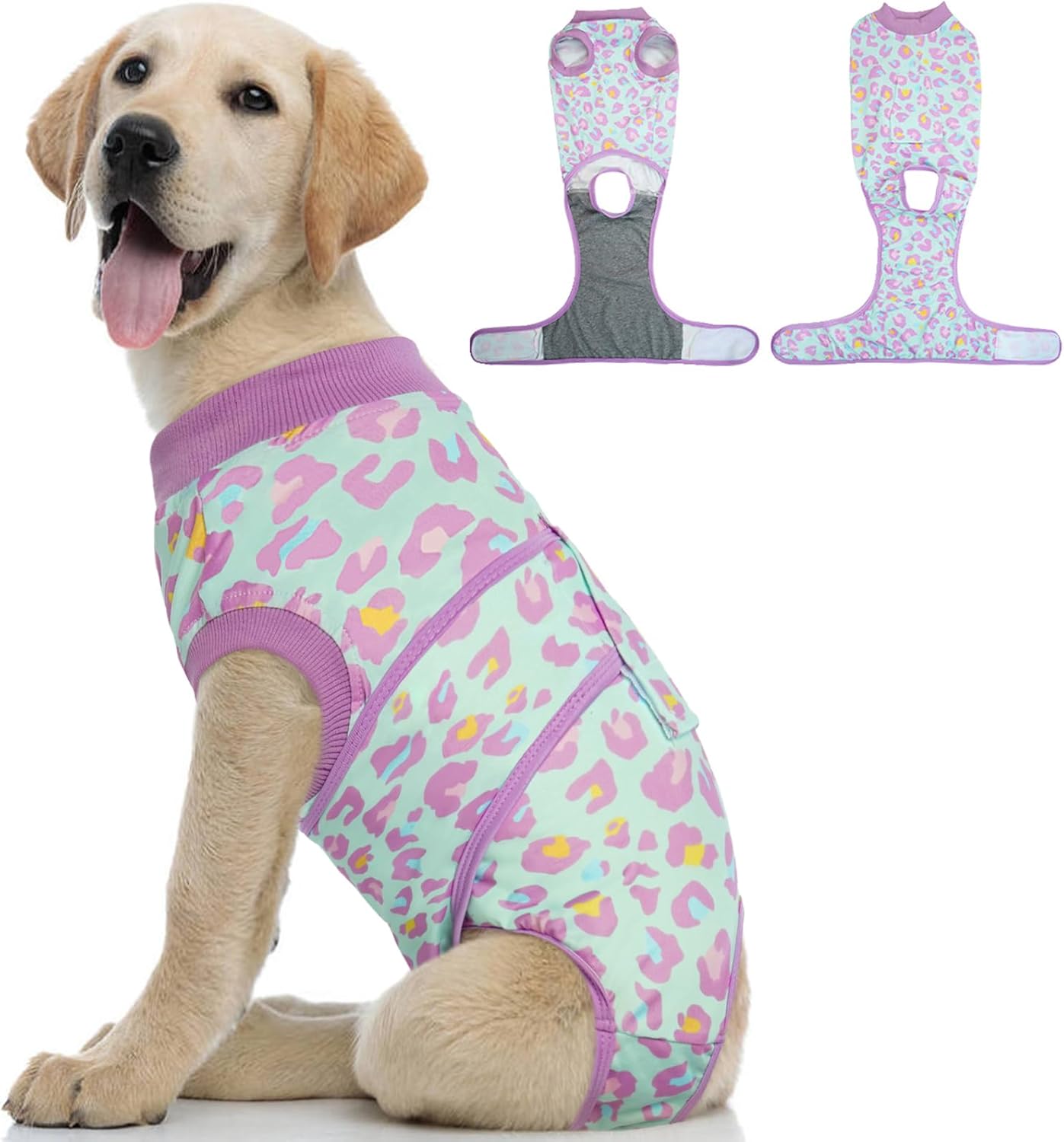 Kuoser Dog Recovery Suit for Dogs After Surgery,Professional Surgical Onesie for Female Male Dogs Spay Neuter,Soft Dog Surgery Suit Bodysuit for Abdominal Wounds Skin Disease,Purple Leopard XL - Image 12