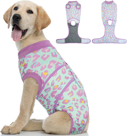 Kuoser Dog Recovery Suit for Dogs After Surgery,Professional Surgical Onesie for Female Male Dogs Spay Neuter,Soft Dog Surgery Suit Bodysuit for Abdominal Wounds Skin Disease,Purple Leopard XL - Image 12