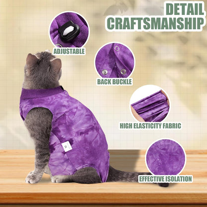 Spay and neuter protective cat clothes with breathable cotton fabric