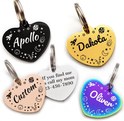 Personalized Dog Tags, Stainless Steel Pet Tags Personalized Cat, Collar Charm Engraved on Both Sides, up to 4 Lines of Custom Text, Multiple Patterns Colors Size Options (Flower, Small) - Image 13