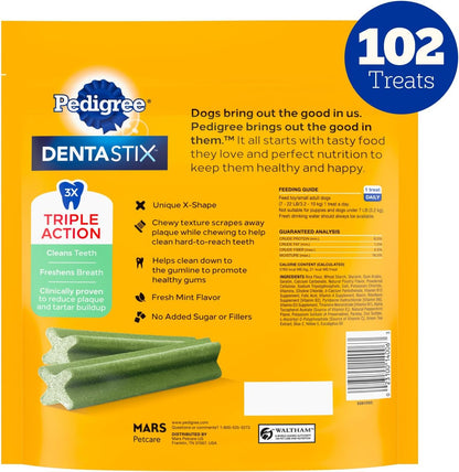 Pedigree Dentastix Dental Chews for Dogs, Small and Toy Breed Dog Treats, Fresh Flavor, 1.54 lb. Bag (102 Treats Total) - Image 9