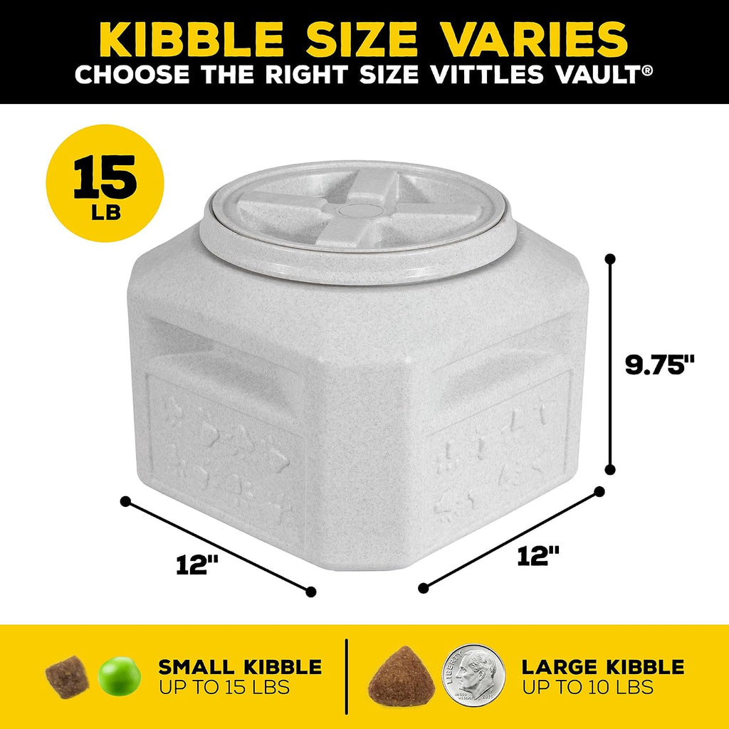Gamma2 Vittles Vault 15 lb food storage container in gray