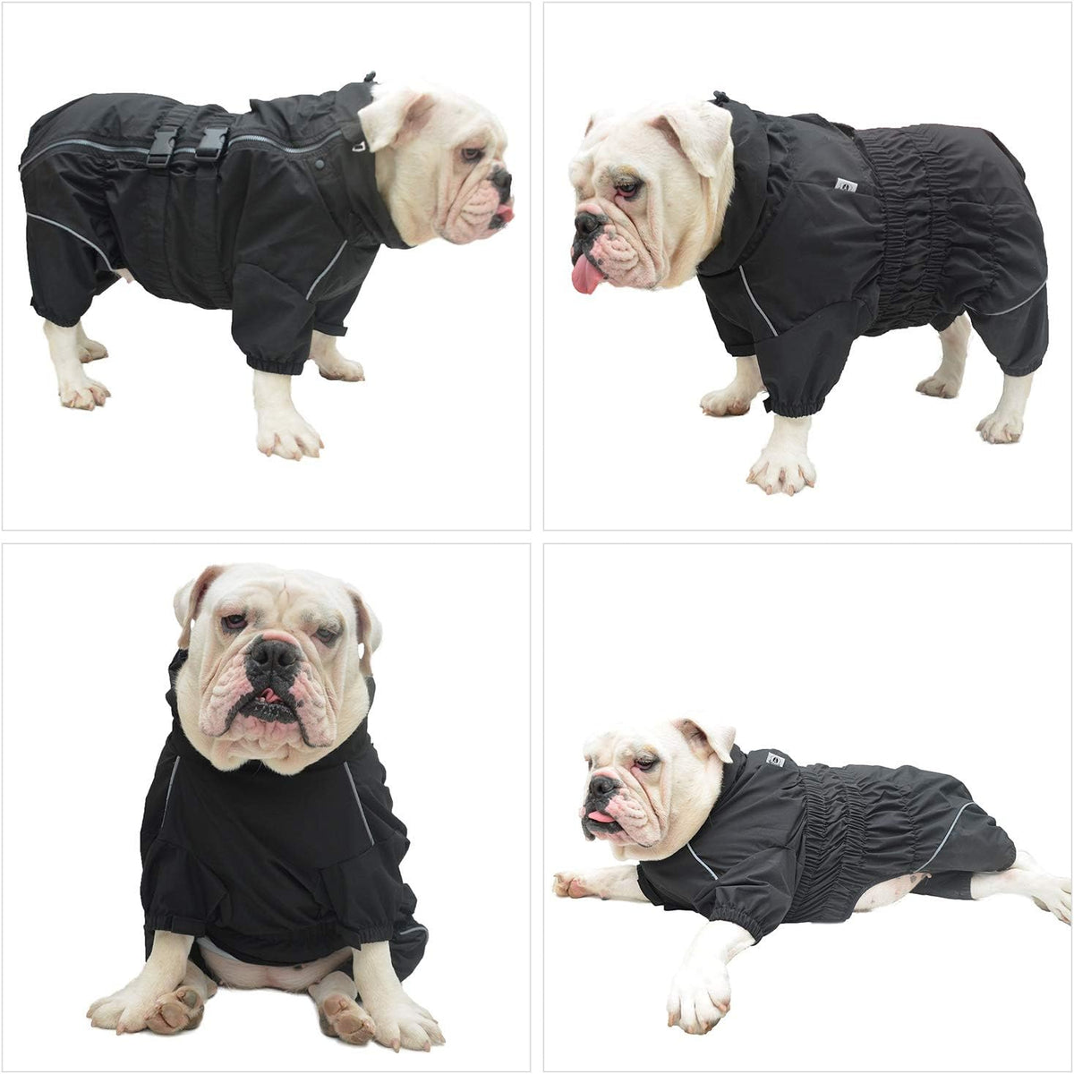 Lovelonglong Waterproof Dog Raincoat - 4-Leg Full Body Dog Rain Suit with Reflective Strips & Leash Opening, Outdoor Dog Jacket for Rainy Weather - Image 12