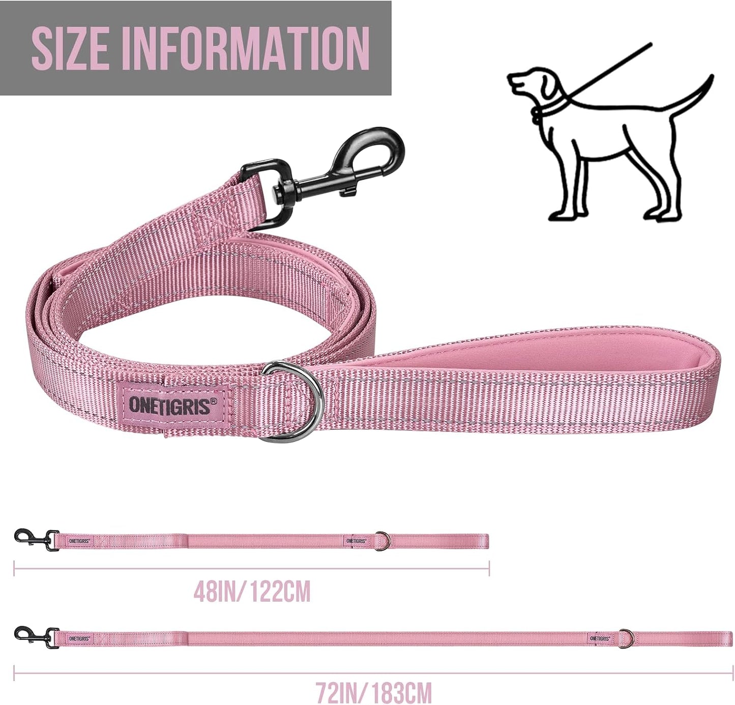 Close up of the dual padded handles on the OneTigris tactical dog lead