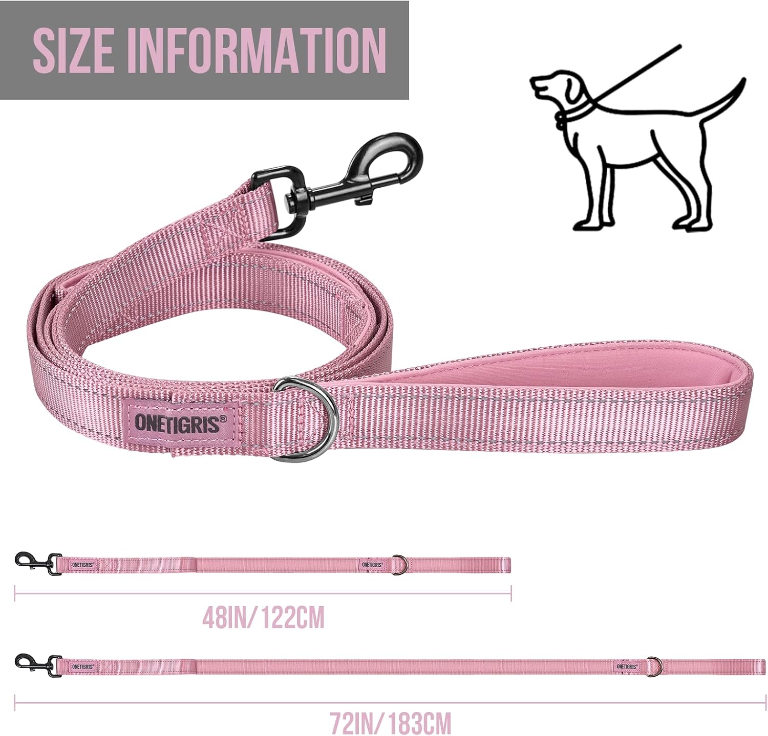 Close up of the dual padded handles on the OneTigris tactical dog lead