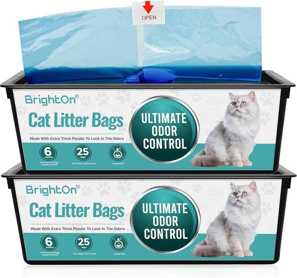 BrightOn(R), 75 Bags, Litter Bag Refill Bags for Genie Easy Roll Litter Bin, Ultimate Odor Control, Lemon Scented (75 Bags / 3 Dispensers) - Image 9