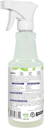 Back label of Mighty Mint stain and odor remover