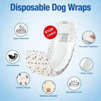 Pet Soft disposable dog wraps pattern detail with brown paw prints design