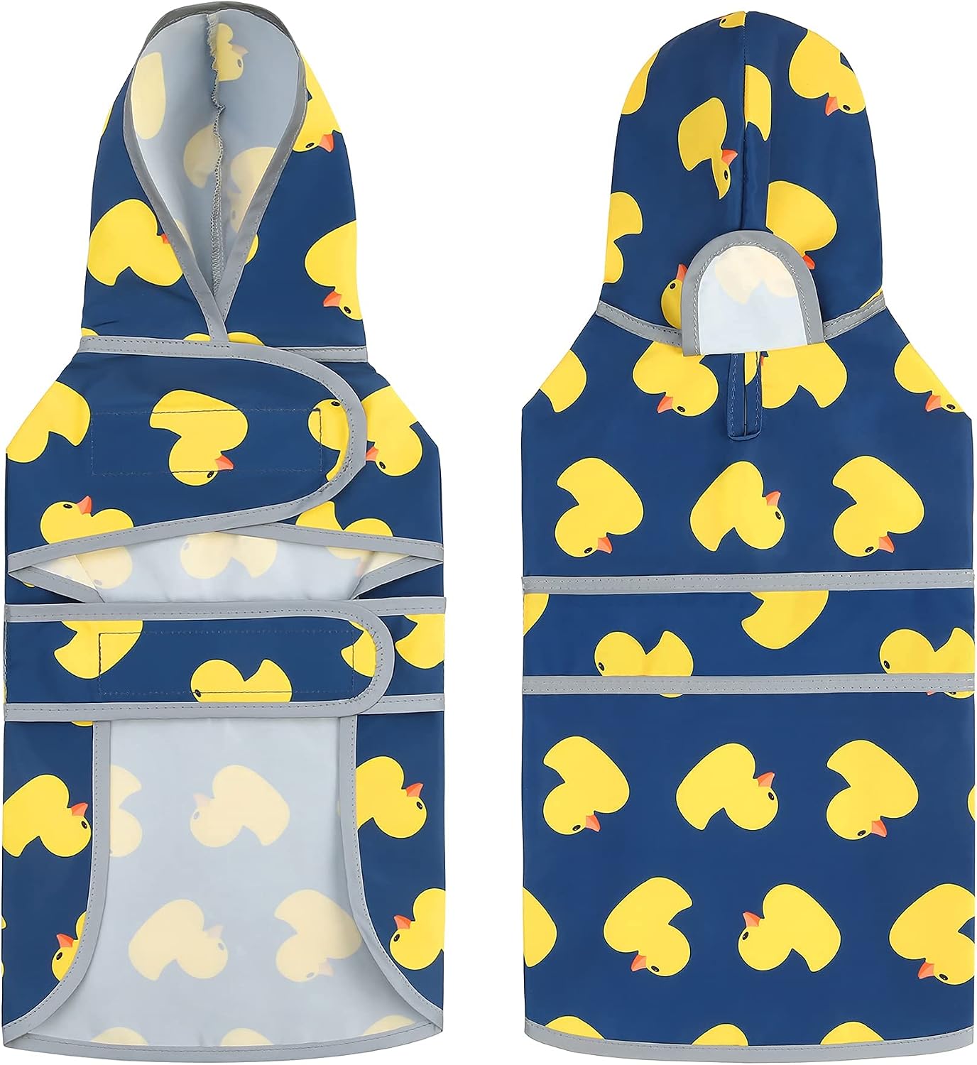 Happiere lightweight pet rain gear laid flat to show water-resistant fabric textures.