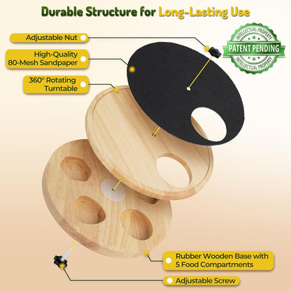 Zenflux wooden dog nail scratch pad with black abrasive surface