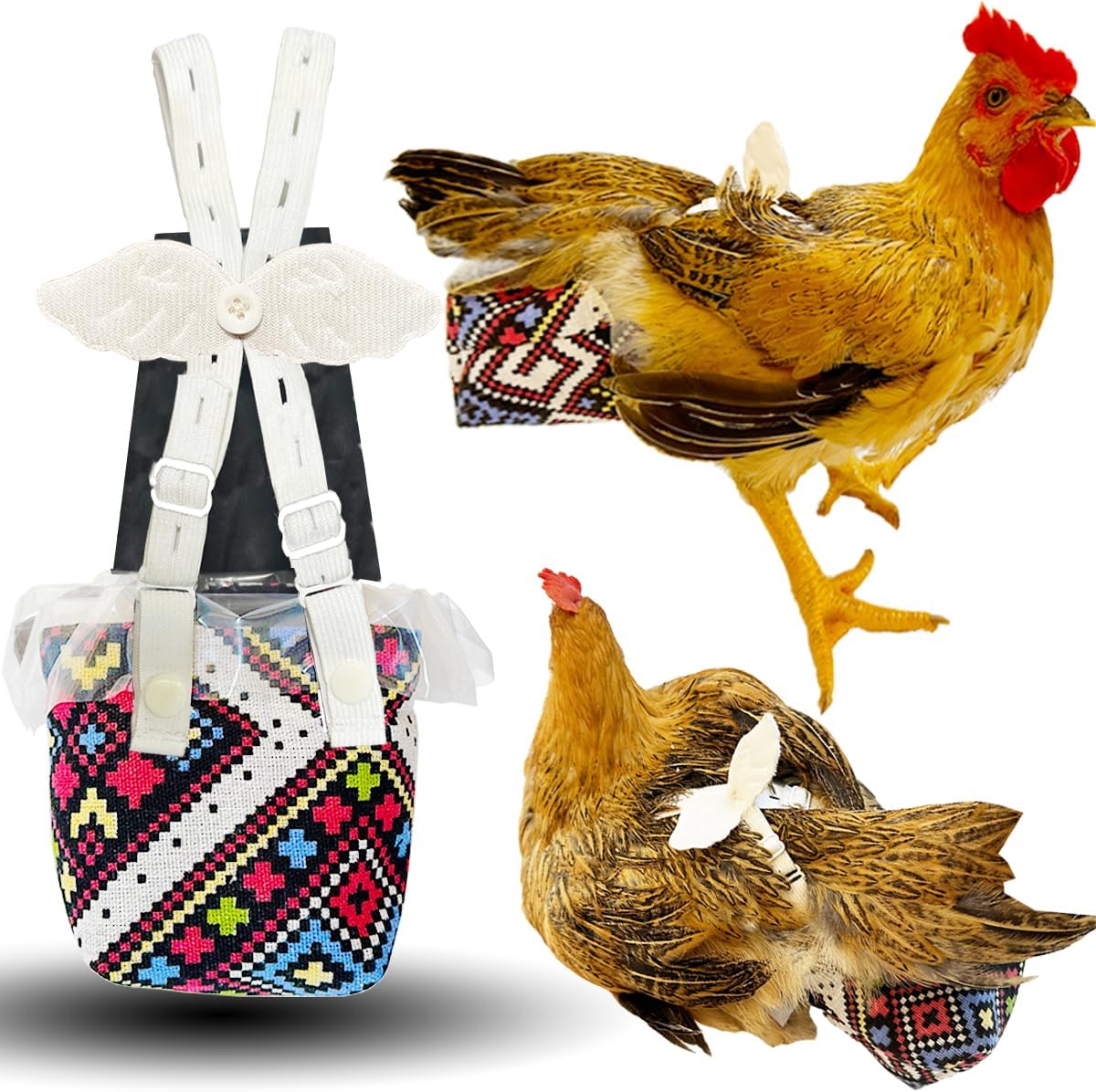 Revoloza reusable 3D chicken diaper front view