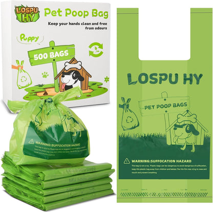 Tear resistant dog and cat litter disposal bags side view