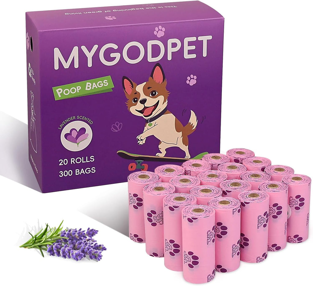 Dog Poop Bags Rolls with Dispenser 150 Count Biodegradable Bags for Dog and Cat Lavender Scented Waste Bag Leak Proof Doggie Poop Bag Doggy Trash Bag Purple - Image 11