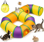 Two kittens playing together using the multiple darting holes of the GUSTYLE pet maze.