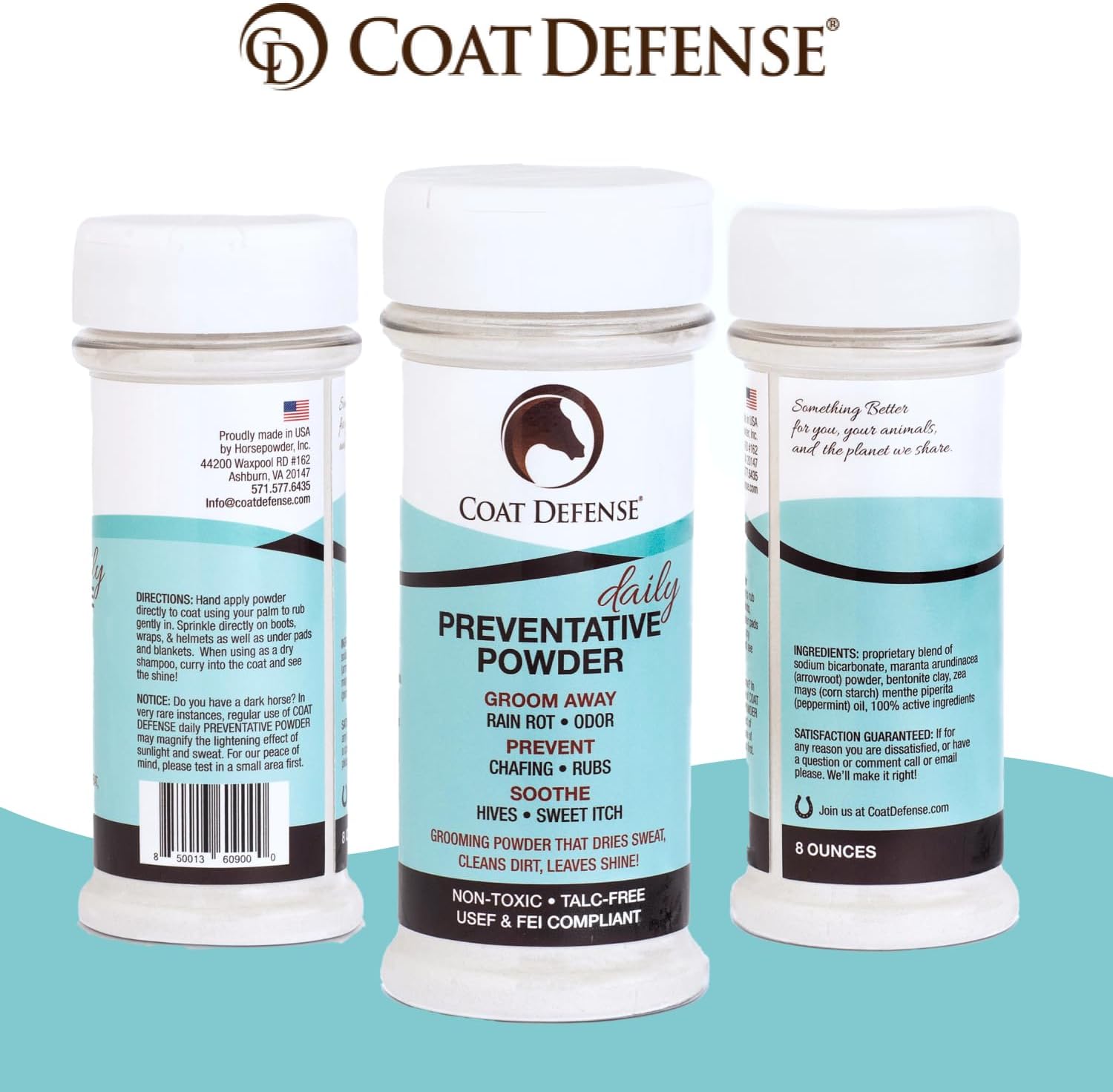 Waterless horse grooming powder back instructions