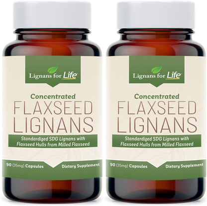 Lignans For Life Flaxseed for Dogs 35mg SDG Lignans 2 Pack front bottle view
