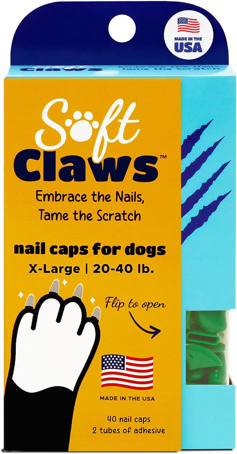 Soft Claws Nail Caps for Dogs with Non-Slip Design Made in USA - 40 Dog Nail Covers for Long-Lasting Protection of Floors and Furniture - Black, XX-Large - Image 15