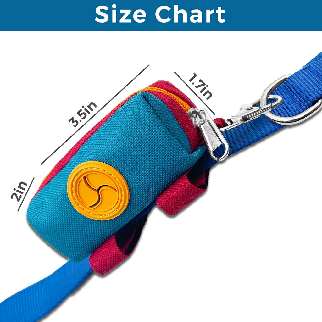 Dog walking accessory pouch with premium stitching detail