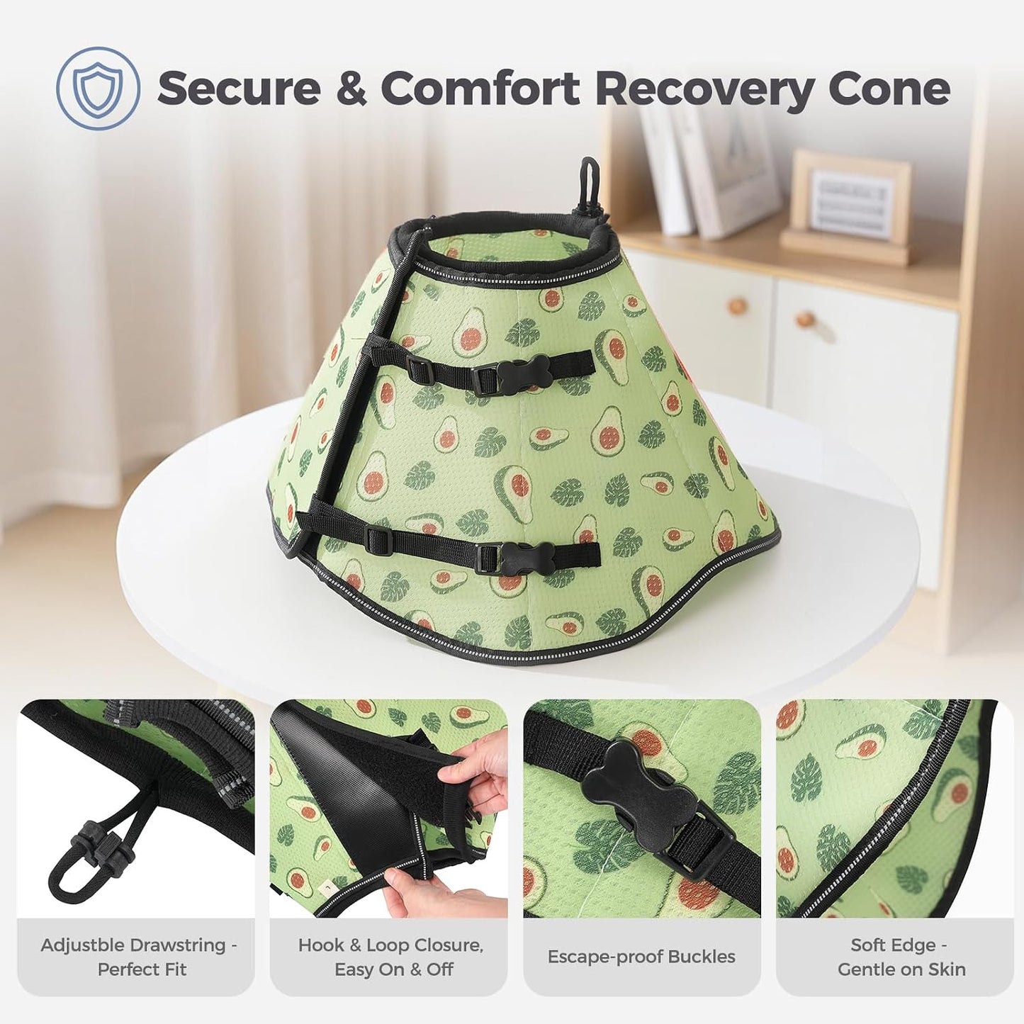 Avont dog cone alternative in a folded position