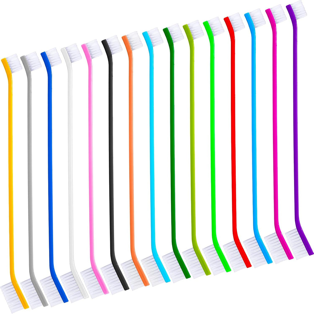 Nuenen 150 Count Dog Toothbrush Dual Headed Dental Brushes Puppy Tooth Brushing Kit Long Handle Toothbrush for Large and Small Dogs Cats Most Pets Teeth Cleaning Oral Care Supplies (Vibrant Color) - Image 10