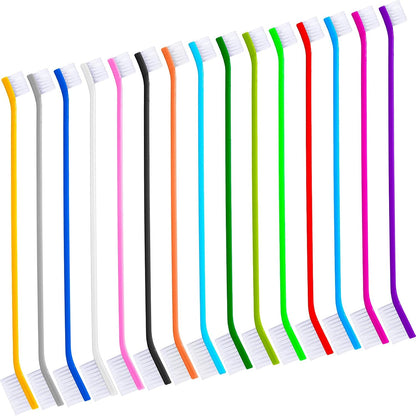 Nuenen 150 Count Dog Toothbrush Dual Headed Dental Brushes Puppy Tooth Brushing Kit Long Handle Toothbrush for Large and Small Dogs Cats Most Pets Teeth Cleaning Oral Care Supplies (Vibrant Color) - Image 10