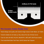 Three piece white ceramic moving cutter pack for professional dog grooming clippers