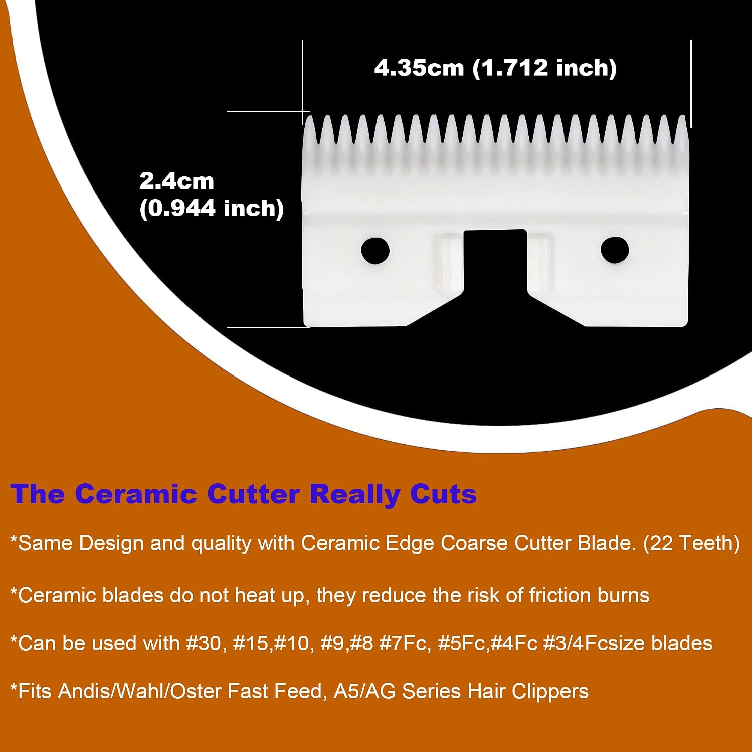Three piece white ceramic moving cutter pack for professional dog grooming clippers