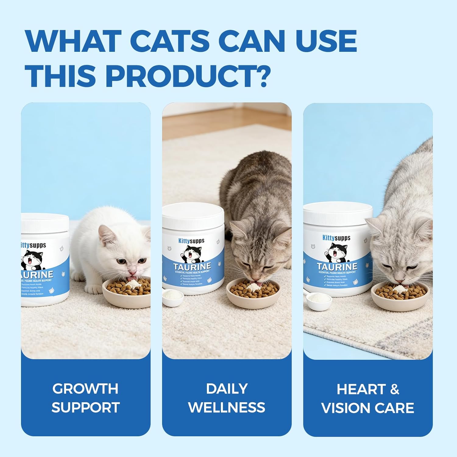 Grain free feline amino acid supplement for heart health