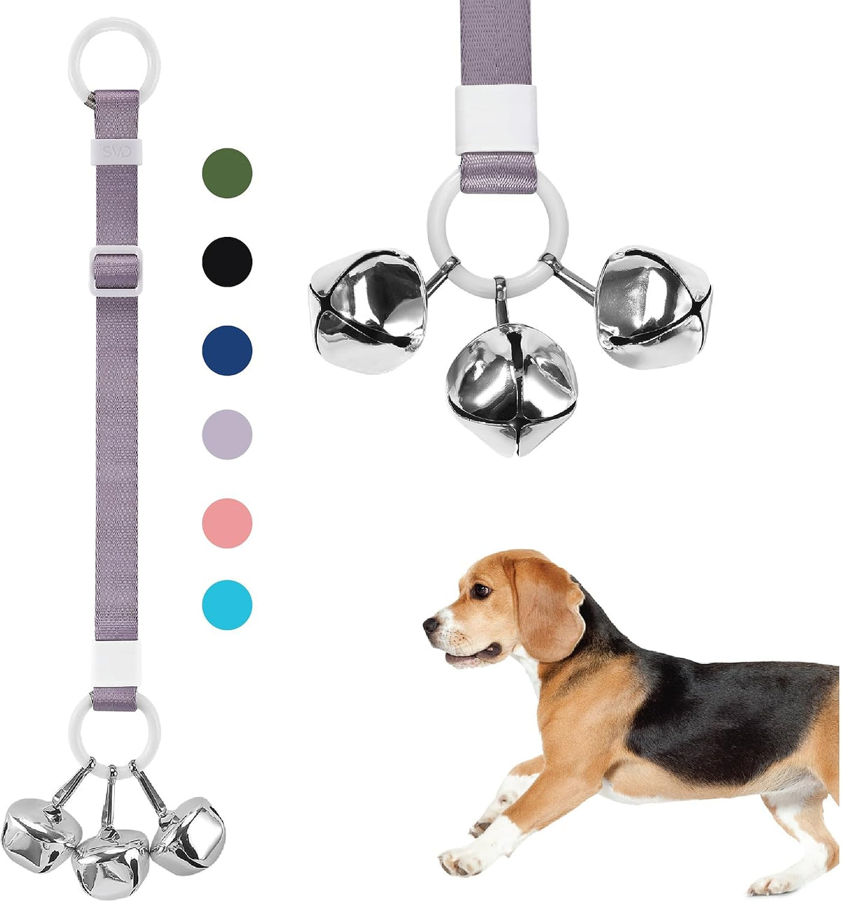 SVD.PET Dog Door Bell with Hanging Ring, Dog Bells to Go Outside for Potty Training, Can Attach to Door Knob or Anywhere Near The Door, Height Adjustable, Loud Jingle Bells for Puppies (Navy Blue) - Image 13