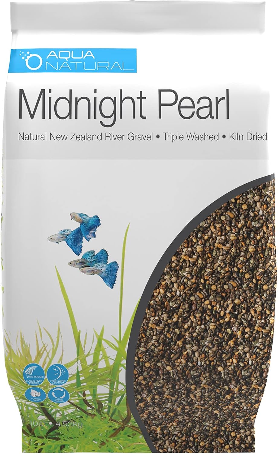 Aqua Natural Midnight Pearl aquarium gravel bag front view