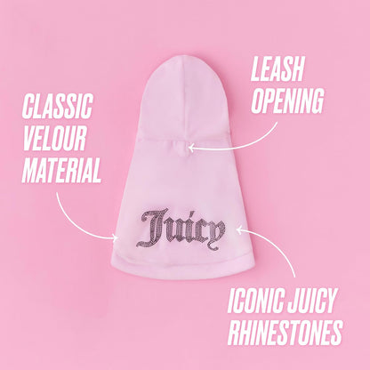 Designer pink velour pet sweater for small cats and dogs
