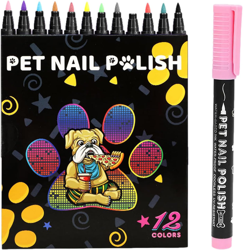 Southjieling pet nail drawing kit 12 colors front view for dog creative grooming