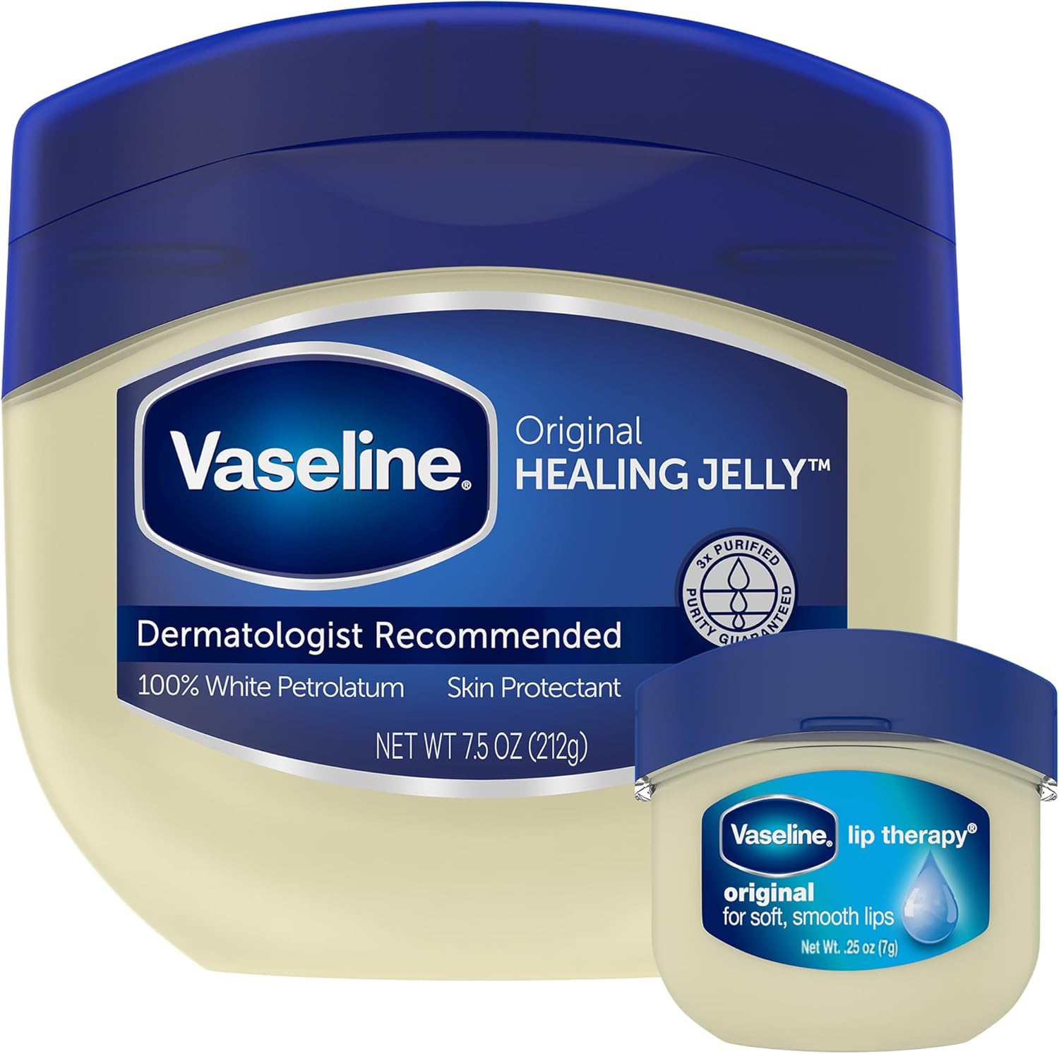 Vaseline Original Healing Jelly and Lip Therapy front view pack