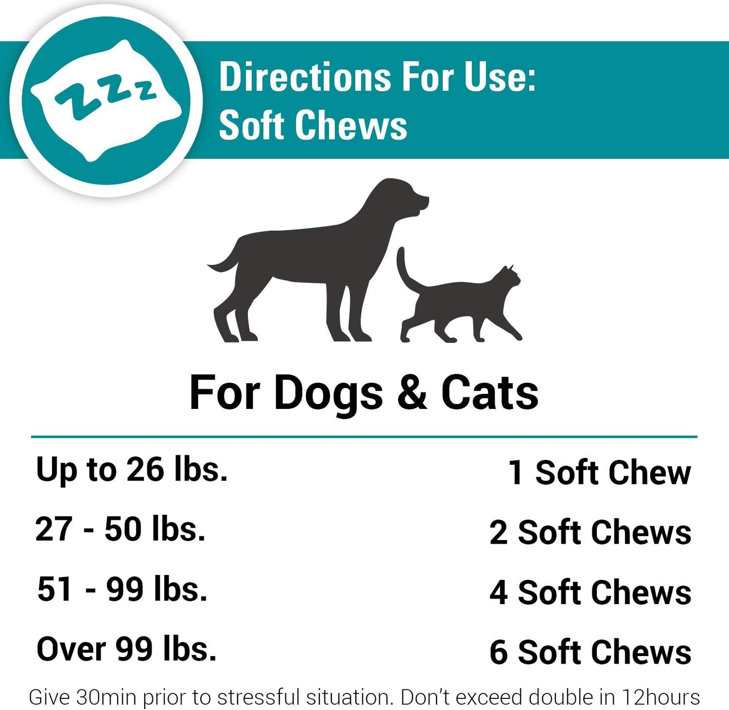 Vet Classics calming supplement packaging displaying the 65 count quantity for pet stress relief