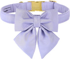 Maca Bates Cherry Pink Dog Collar with Cute Solid Sailor Bow Tie for Small Girl Boy Dogs,Girly Adjustbale Durable Breakaway Soft Collars with Bowtie for Female Male Puppy,Pet with Metal Buckle - Image 11