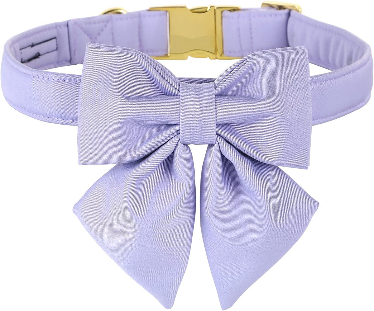 Maca Bates Cherry Pink Dog Collar with Cute Solid Sailor Bow Tie for Small Girl Boy Dogs,Girly Adjustbale Durable Breakaway Soft Collars with Bowtie for Female Male Puppy,Pet with Metal Buckle - Image 11