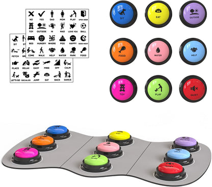 Acools Dog Buttons for Communication, 6 Pcs Dog Talking Button Set, 30s Voice Recordable Pet Training Buzzer, Speaking Buttons for Cats & Dogs with Waterproof Dog Activity Mat and 24 Scene Stickers - Image 15