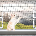Durable cat fence screen installed on outdoor patio
