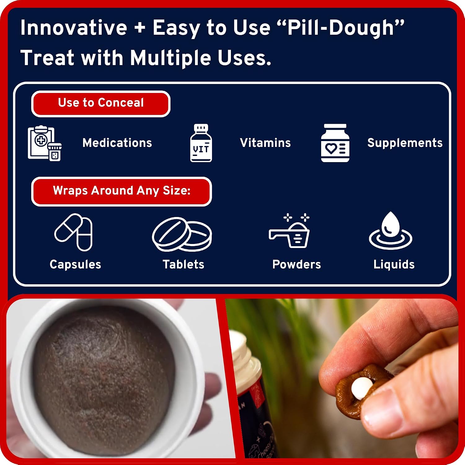 Close up texture of Easy Pill Ultra allergy friendly dough