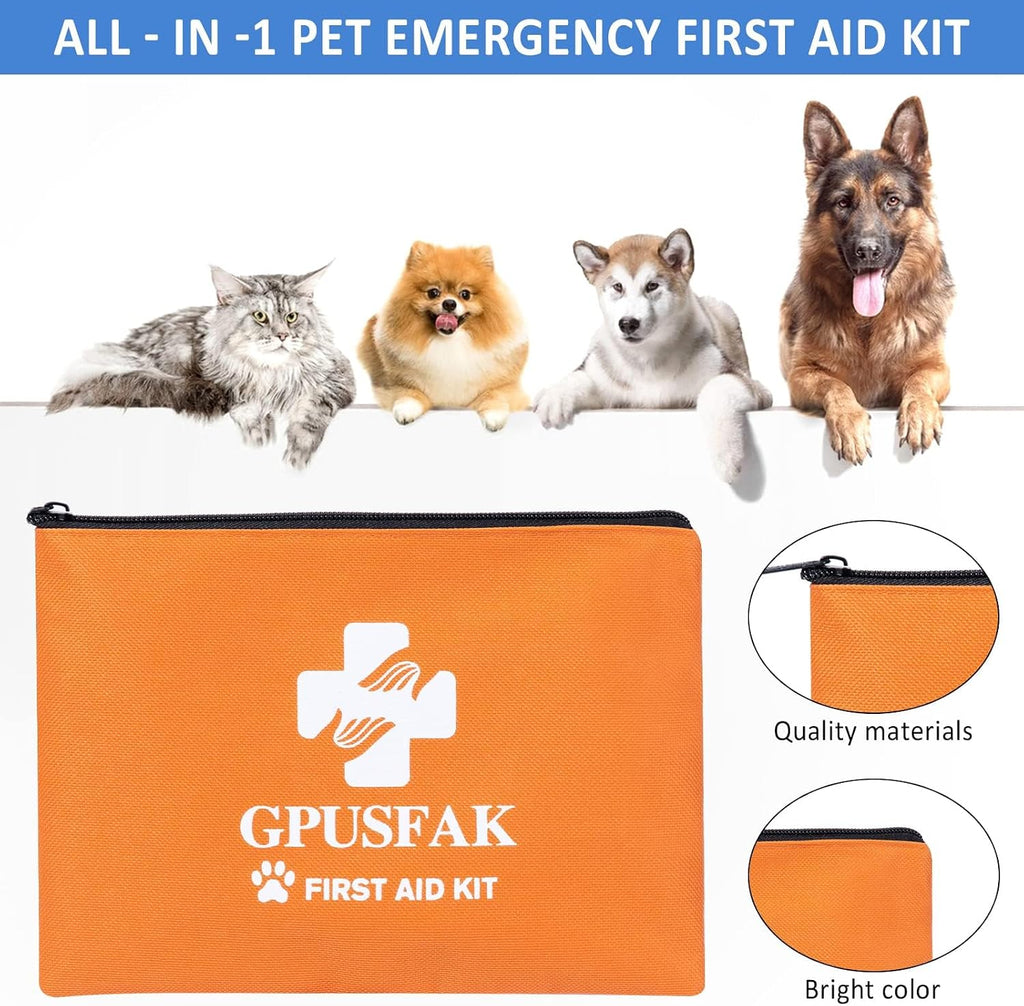 GPUSFAK emergency kit for cats and dogs highlighting extra space for custom medications.