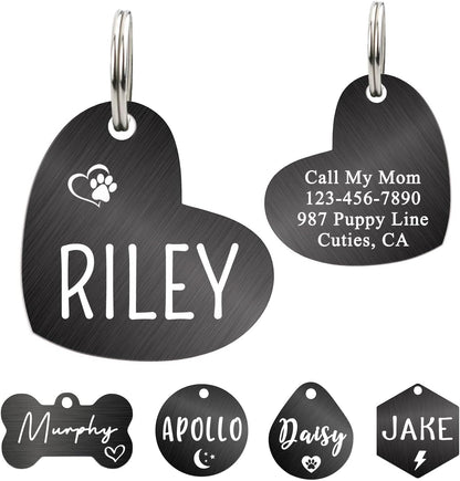 Ultra Joys Dog ID Tag, Custom Dog Tag Personalized Cat Tag, Pet ID Tag, Brushed Stainless Steel Heart Cat Tags Pet Tags Rose Gold Small - Image 11