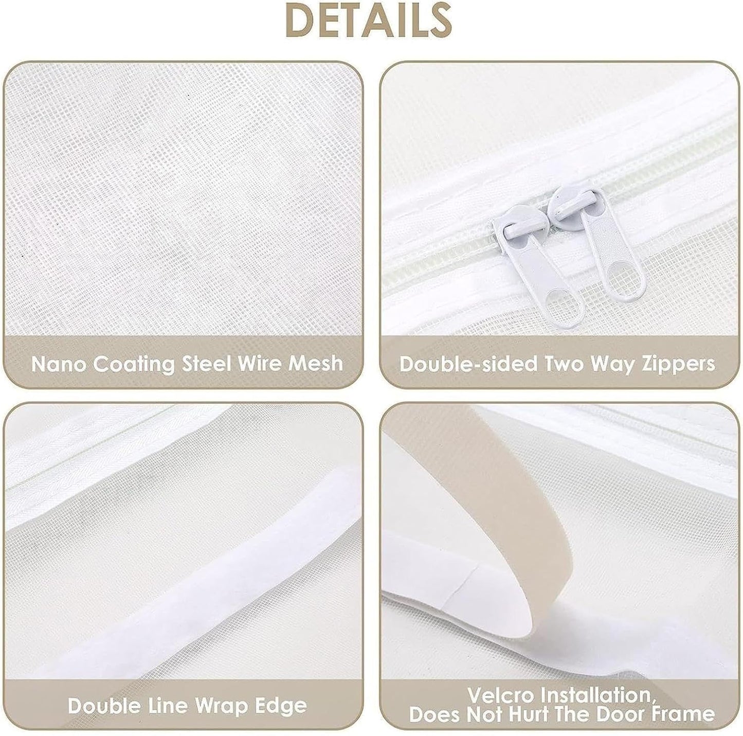 Zippered mesh screen for apartment doorways