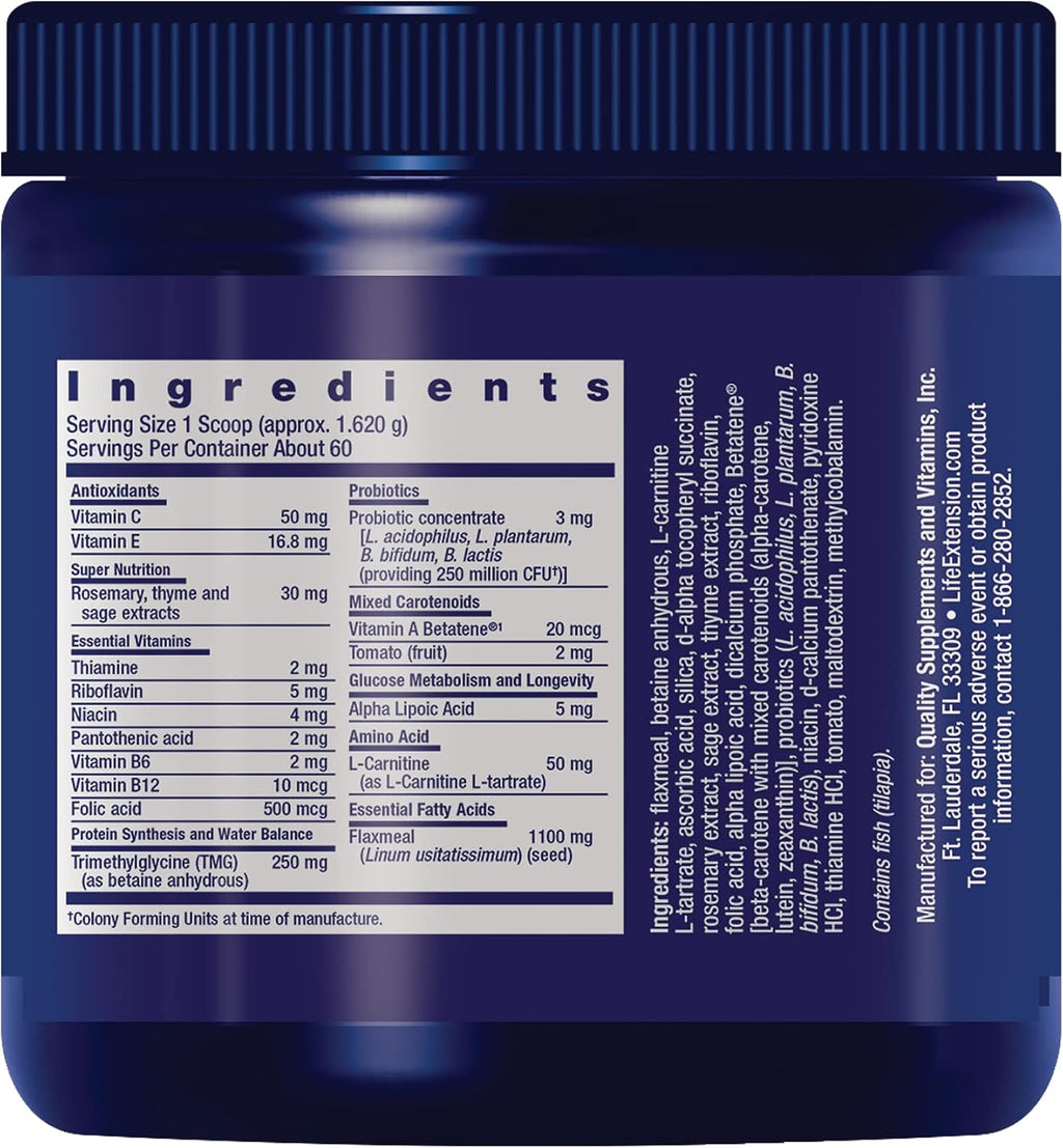 Life Extension Dog Mix label details and ingredients