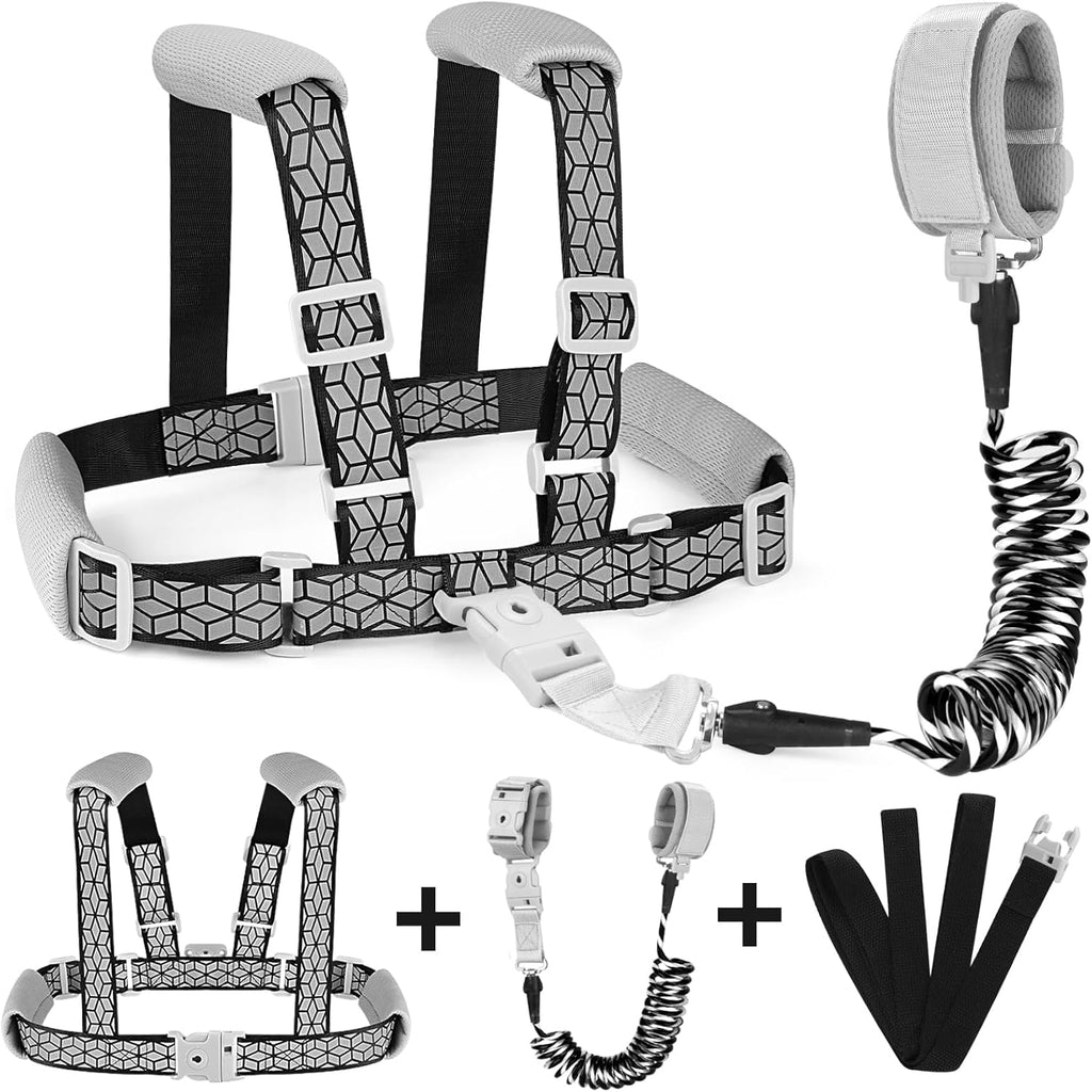 Gloglow Accmor toddler harness leash front view with reflective design